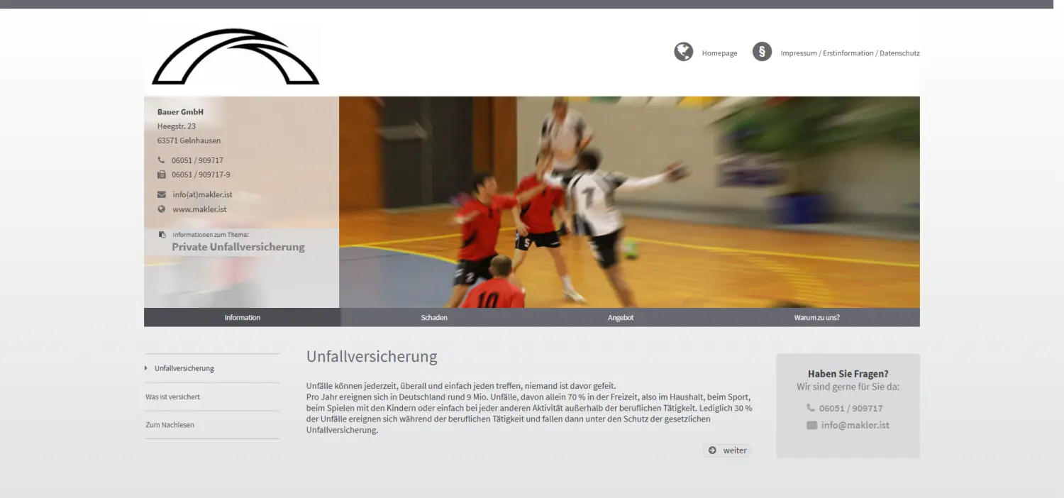 Unfallversicherung von Bauer GmbH