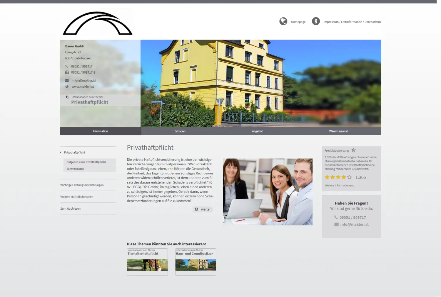 Privathaftpflicht von Bauer GmbH