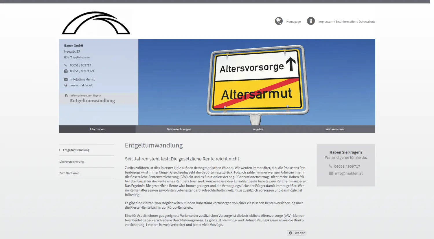 Entgeltumwandlung von Bauer GmbH