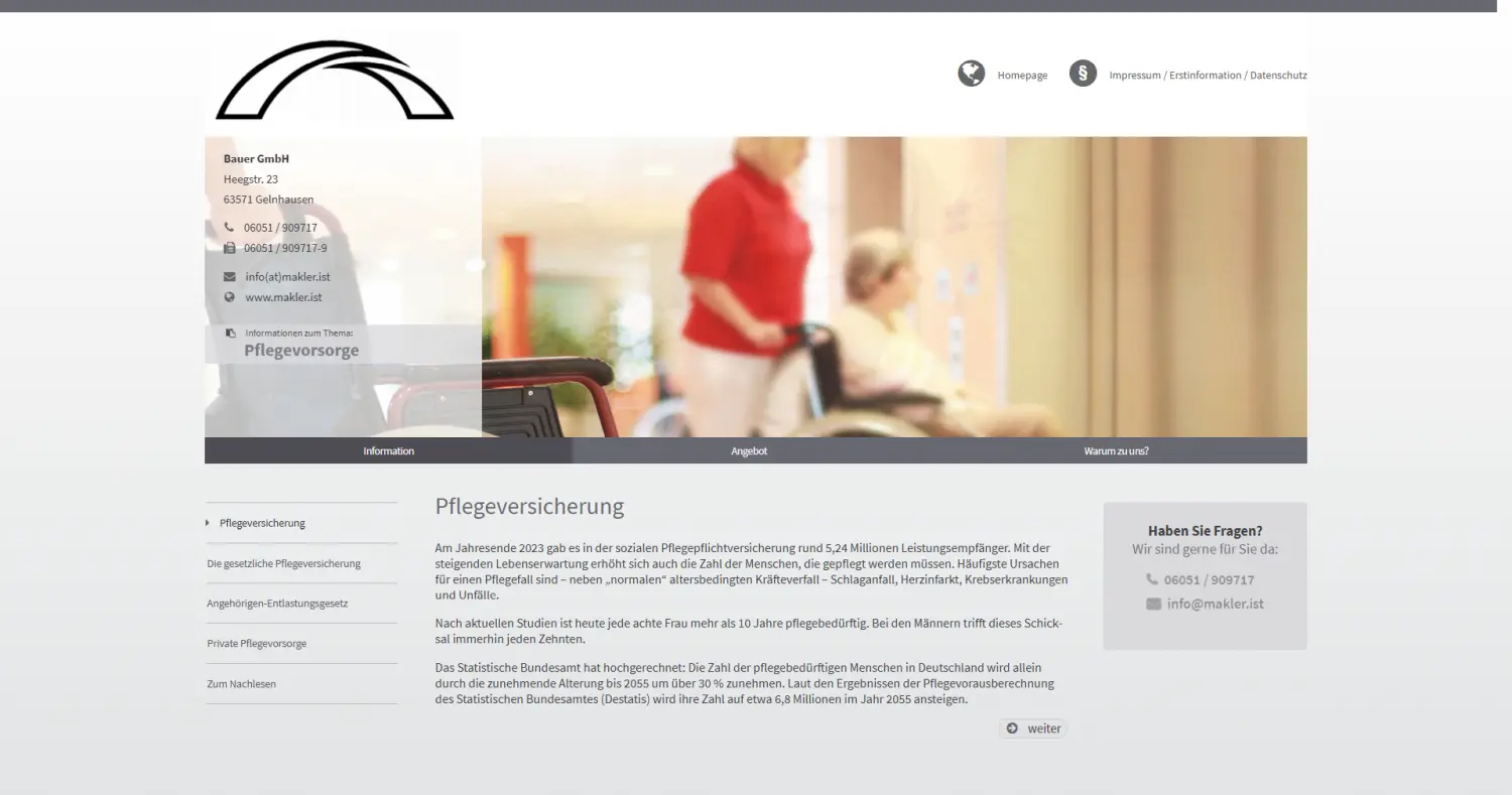 Pflegeversicherung von Bauer GmbH